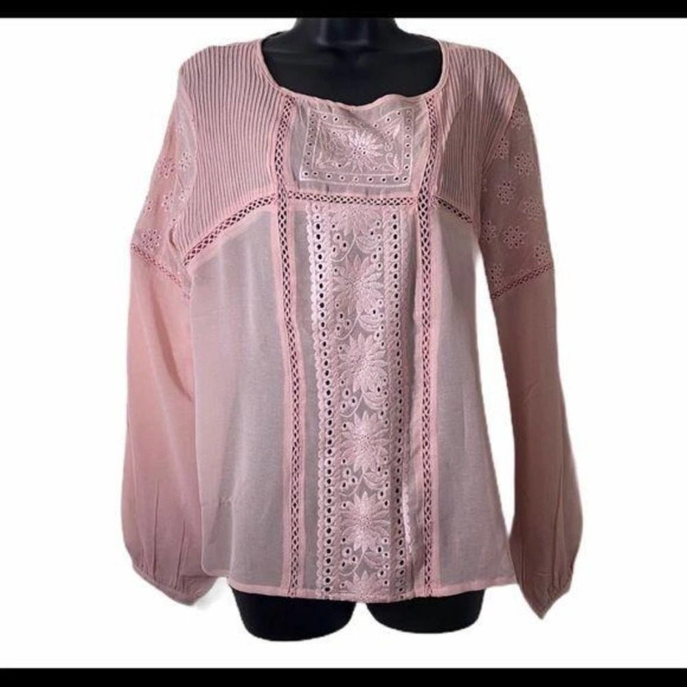 Romeo + Juliet Embroidered Long Sleeve Blouse M - Picture 5 of 6